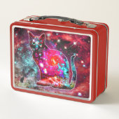 Cosmische Kat Alpha Metalen Lunchbox (Achterkant)