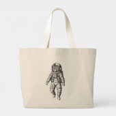 Cosmische Kat Astronaut Boodschappentassen Grote Tote Bag (Achterkant)