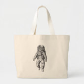 Cosmische Kat Astronaut Boodschappentassen Grote Tote Bag (Voorkant)