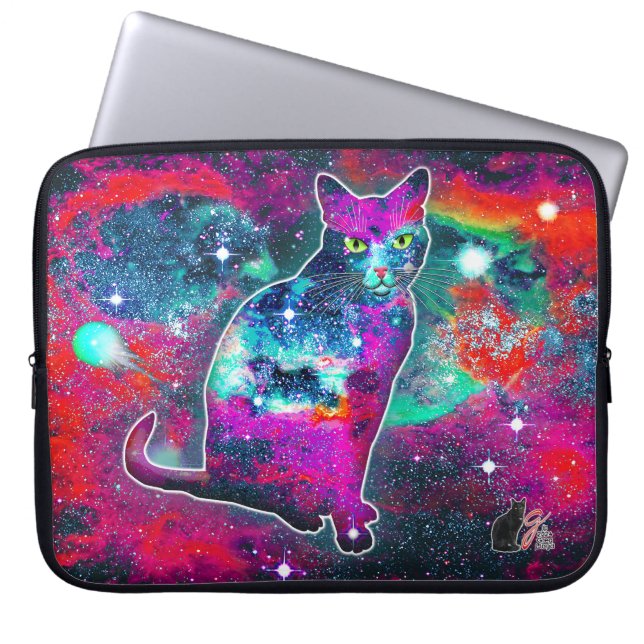 Cosmische Kat Delta Elektronica Zak Laptop Sleeve (Voorkant)