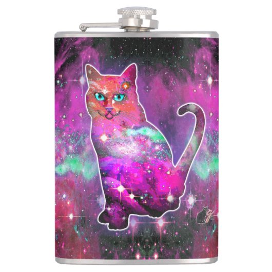 Cosmische Kat Iota Heupfles (Voorkant)