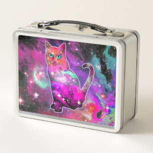 Cosmische Kat Iota Metalen Lunchbox