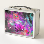 Cosmische Kat Iota Metalen Lunchbox (Voorkant)
