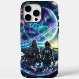 Cosmische Liefhebbers Galaxy Planeet Fantasie Acry iPhone 16 Pro Max Hoesje