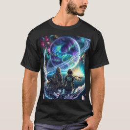 Cosmische Liefhebbers Galaxy Planeet Fantasie Acry T-shirt