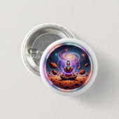 Cosmische Meditatie Knopspeld Ronde Button 3,2 Cm (Voorkant /achterkant)