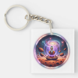 Cosmische Meditator Acryl Sleutelhanger