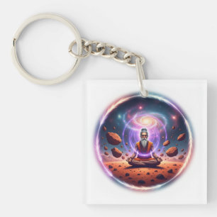 Cosmische Meditator Acryl Sleutelhanger