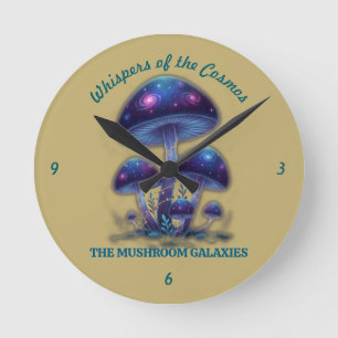 Cosmische Melkpad Paddenstoelen - Whimsieke Fantas Ronde Klok