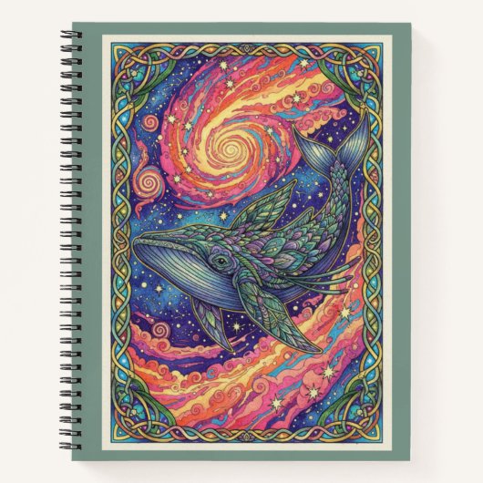 Cosmische Melkweg Walvis Hemelse Zentangle Dagboek Notitieboek (Voorkant)