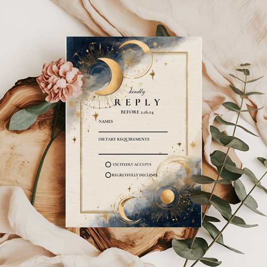 Cosmische Nachtbruiloft RSVP Kaartje