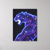 Cosmische Neon Panter Melkweg Kunst Canvasprint Canvas Afdruk (Voorkant)