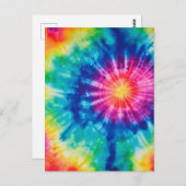 Cosmische neon regenboog stropdas kleurstof briefkaart (Voorkant / Achterkant)