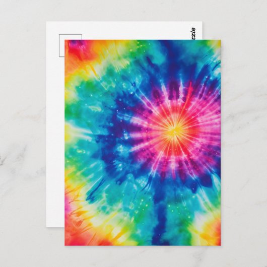 Cosmische neon regenboog stropdas kleurstof briefkaart (Voorkant / Achterkant)