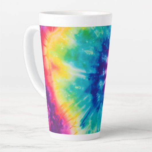 Cosmische neon regenboog stropdas kleurstof latte mok (Linkerhoek)