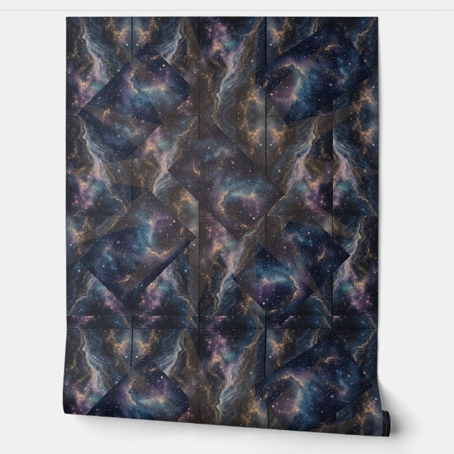 Cosmische Nevelwerveling 3D Behang – Zachte Vinyl (Afrollen)