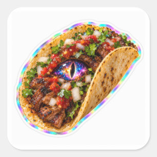 Cosmische Oog Taco Vierkante Sticker