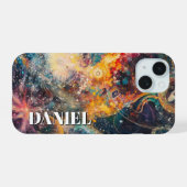 Cosmische Planeet Ruimte Meerkleurige Hoes iPhone 15 Case (Achterkant horizontaal)