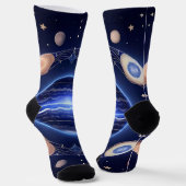 Cosmische Planeet Soks Ruimte Uitlijning Cadeau Sokken (Gebogen)