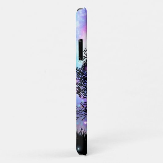 Cosmische regenbooghemd met zwarte silhouette boom Case-Mate iPhone case (Achterkant/rechts)
