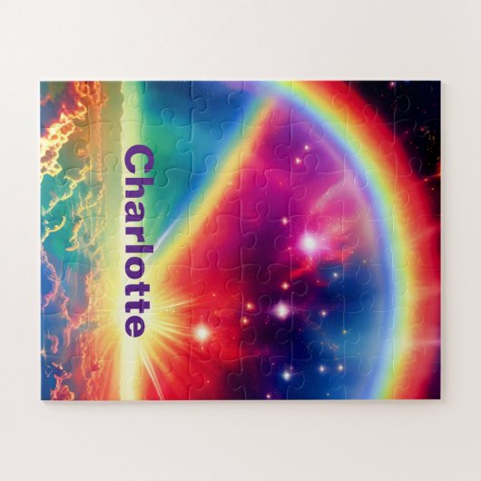 Cosmische regenboogovers boven Fantasy Indigo Clou Legpuzzel (Horizontaal)