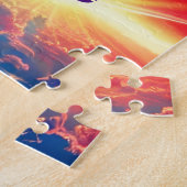 Cosmische regenboogovervallen over Fantasy Indigo  Legpuzzel (Zijkant)