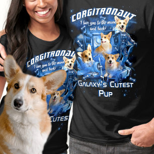 Cosmische Ruimte Voeg Huisdier Naam en Foto's Toe  T-shirt