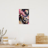 Cosmische Sakura Vergulde Vortex Roze Goud Galaxy  Poster (Keuken)