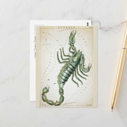 Cosmische Schorpioen Dierenriem  Briefkaart (Voorkant / Achterkant in situ)
