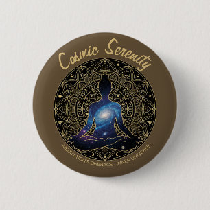 Cosmische Sereniteit Meditatie – Galaxy Mandala Ronde Button 5,7 Cm