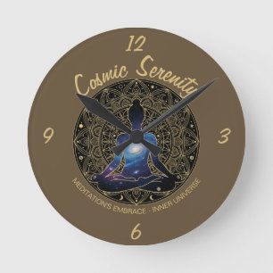 Cosmische Sereniteit Meditatie Galaxy Mandala Ronde Klok