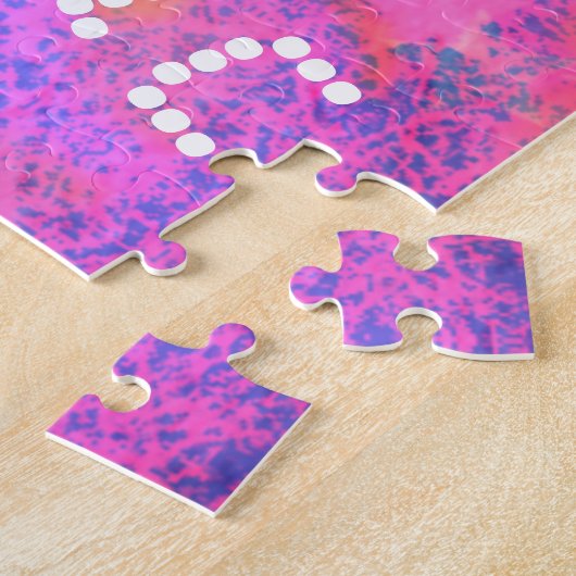 Cosmische sterren in een melkwegstelsel met roze b legpuzzel (Zijkant)