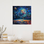 Cosmische sterrenstelsel poster (Keuken)