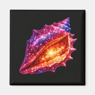 Cosmische sterrenstelsel schelp sterren nautical o magneet