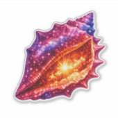 Cosmische sterrenstelsel schelp sterren nautical o sticker (Voorkant)