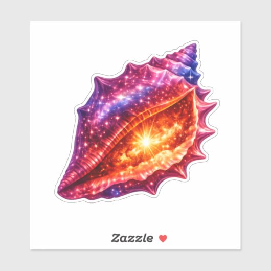 Cosmische sterrenstelsel schelp sterren nautical o sticker (Vel)