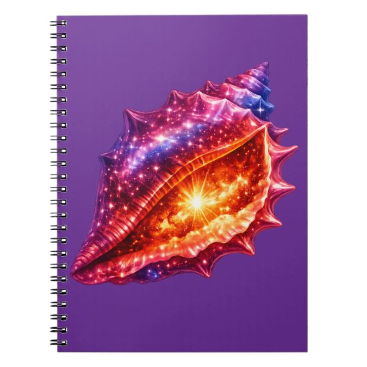 Cosmische sterrenstelsel shell zeilontwerp notitieboek (Voorkant)