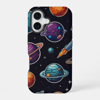 Cosmische Vibe Ruimtegerelateerde iPhone 16 Hoes – Hoesje