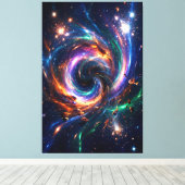 Cosmische Vortex Nexus – Abstracte Ruimte Canvaspr Canvas Afdruk (Insitu (Houten vloer))