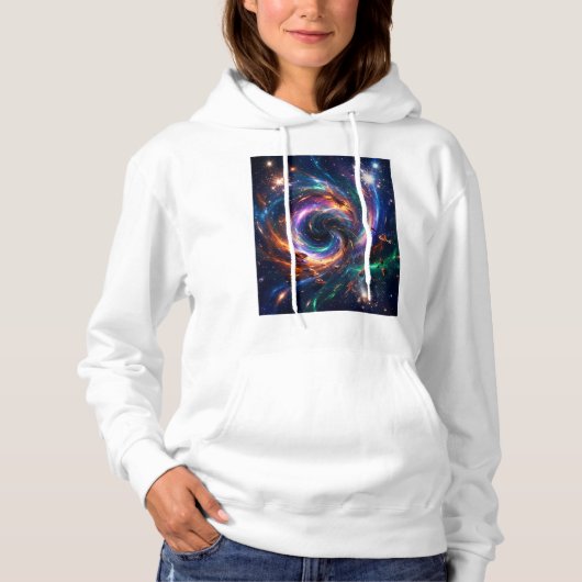 Cosmische Vortex Nexus – Abstracte Ruimte Hoodie (Voorkant)
