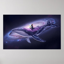 Cosmische Walvis & Astronaut Kunstprint Poster