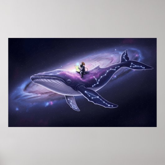 Cosmische Walvis & Astronaut Kunstprint Poster (Voorkant)