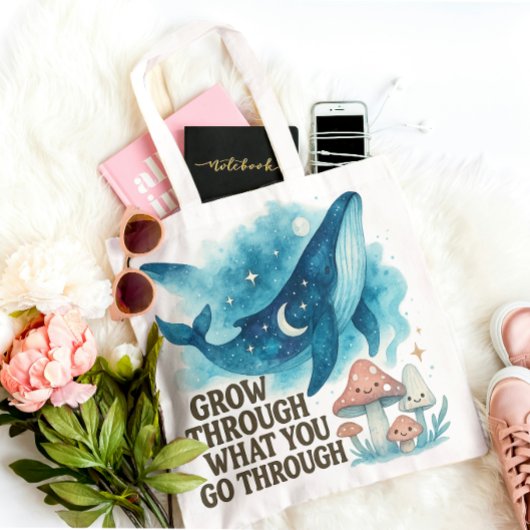 Cosmische Walvis & Paddenstoelen Tote Bag