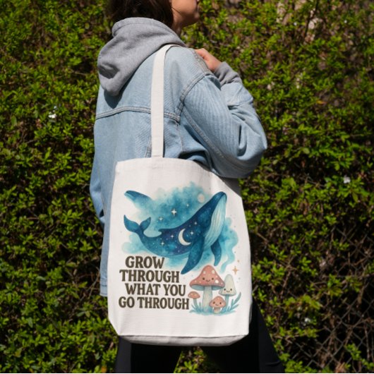 Cosmische Walvis & Paddenstoelen Tote Bag
