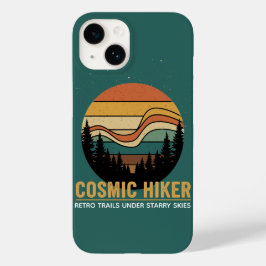 Cosmische Wandelaar Retro 70s Zonsondergang Ruimte Case-Mate iPhone 14 Hoesje