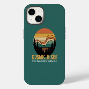Cosmische Wandelaar Retro 70s Zonsondergang Ruimte iPhone 14 Hoesje