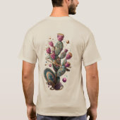 Cosmische woestijn cactus kunst t-shirt (Achterkant)