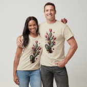 Cosmische woestijn cactus kunst t-shirt (Unisex)
