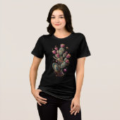 Cosmische woestijn cactus kunst Tri-Blend shirt (Voorkant volledig)