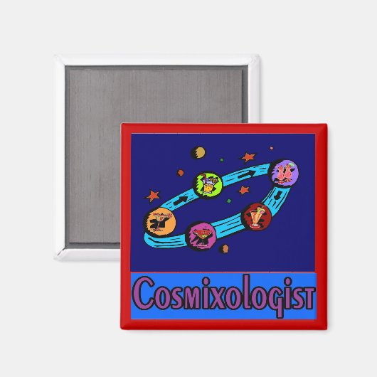 Cosmixoloog uit de ruimte magneet (Voorkant / Achterkant)
